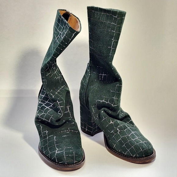 Free People Date Night Elle Slouchy Boots Pine Diamonds New! - Picture 12 of 12